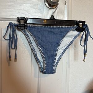 Zimmerman woman’s bikini bottom drawstring stitch blue new without tag Sz 6-8